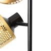 Industriële vloerlamp zwart met goud 3-lichts - kayden