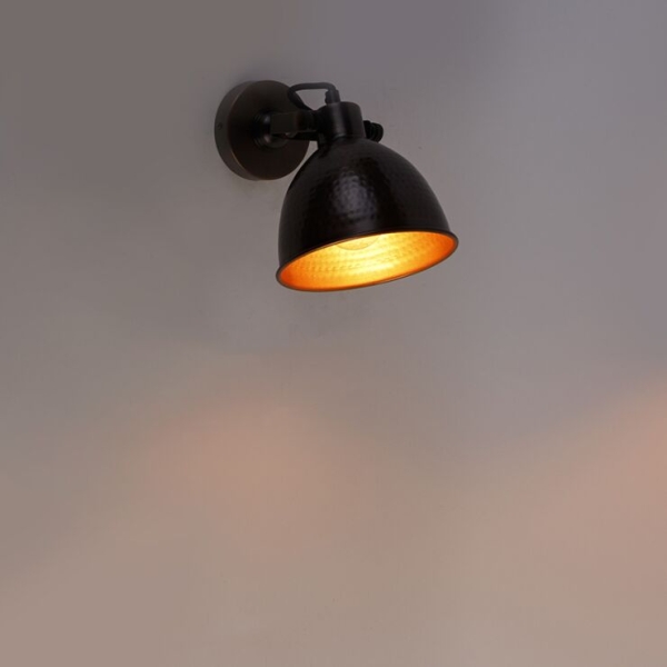 Industriële wandlamp brons met koper verstelbaar - liko