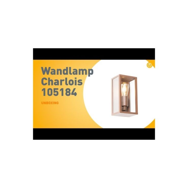 Industriële wandlamp roestbruin 26 cm ip44 - charlois