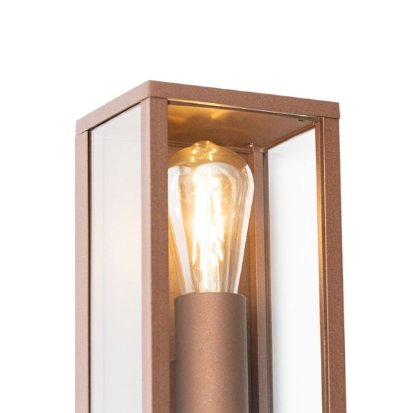 Industriële wandlamp roestbruin 38 cm 2-lichts ip44 - charlois