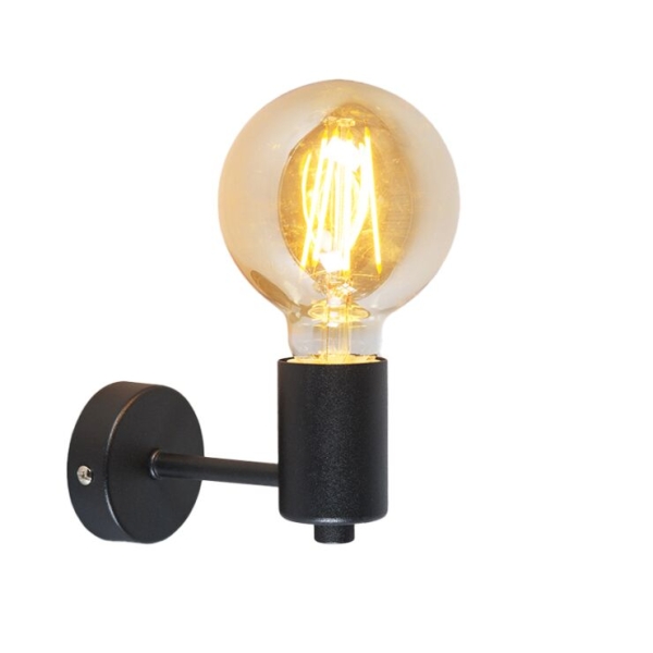 Industriële wandlamp zwart - facil