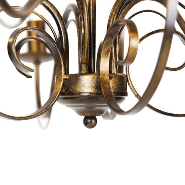 Klassieke kroonluchter antiek goud 5-lichts - giuseppe