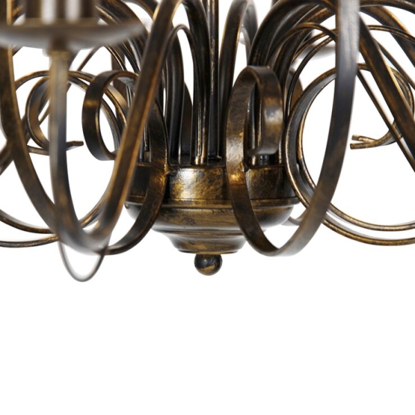 Klassieke kroonluchter antiek goud 8-lichts - giuseppe