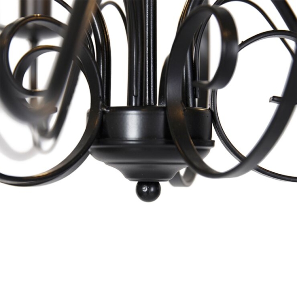 Klassieke kroonluchter zwart 5-lichts - giuseppe