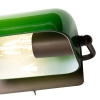 Klassieke notaris wandlamp donkerbrons met groen glas - banker
