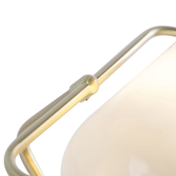 Klassieke notarislamp goud met opaal glas - banker