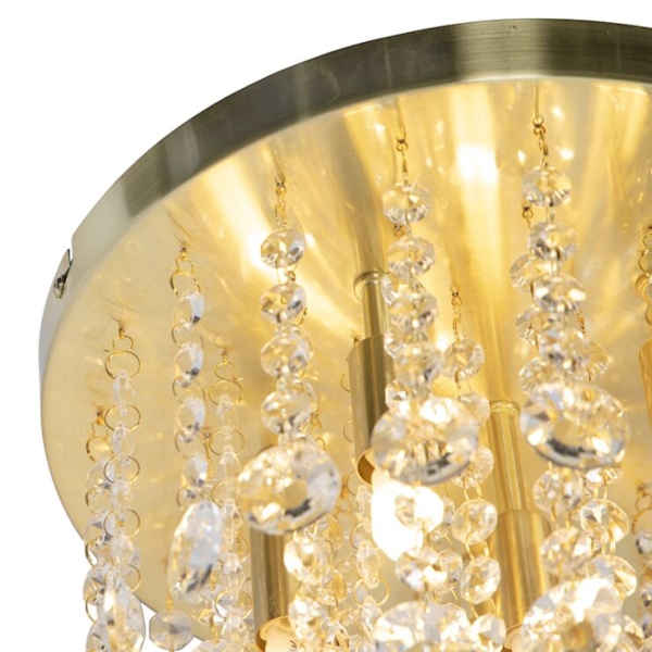 Klassieke plafondlamp goud met glas - medusa