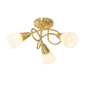 Klassieke plafondlamp goud met opaal glas 3-lichts - Inez