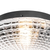 Klassieke plafondlamp zwart met smoke glas 30 cm ip44 - nohmi