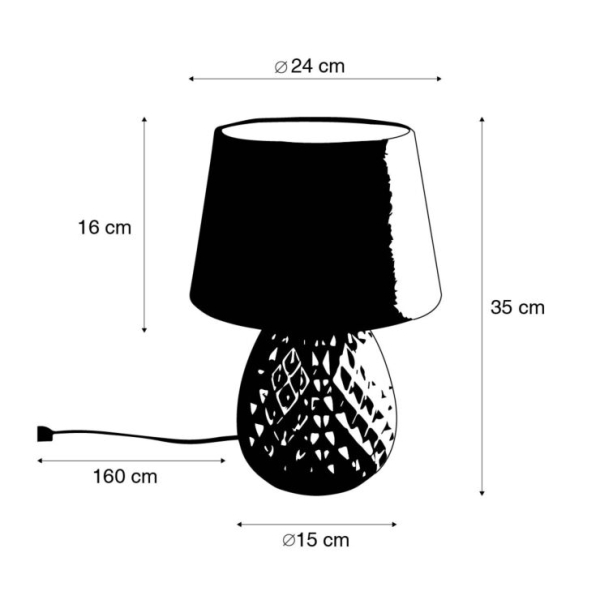 Klassieke tafellamp beige 35 cm - betty