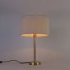 Klassieke tafellamp messing met boucle kap wit 35 cm - simplo