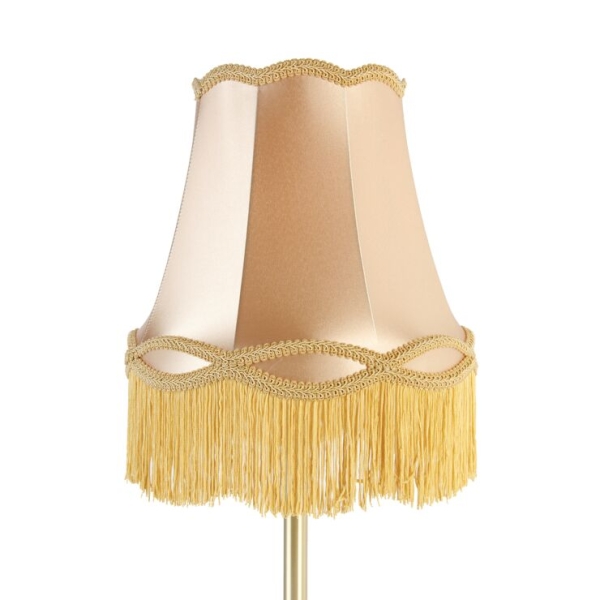 Klassieke tafellamp messing met granny kap goud 30 cm - simplo