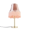 Klassieke tafellamp messing met granny kap roze 30 cm - simplo