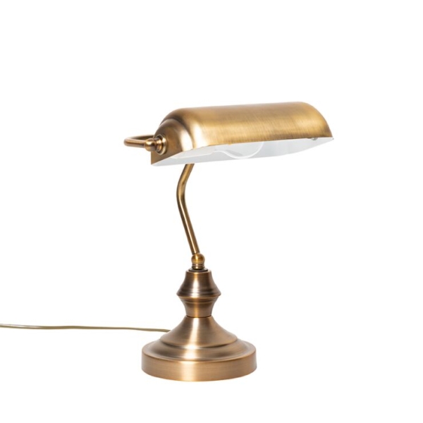 Klassieke tafellampnotarislamp brons banker 14