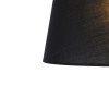 Klassieke vloerlamp messing met zwarte kap verstelbaar - ladas