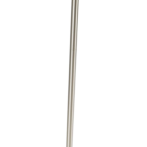 Klassieke vloerlamp staal met witte kap verstelbaar - ladas