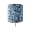 Klassieke wandlamp wit met vlinder velours kap - Matt