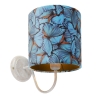 Klassieke wandlamp wit met vlinder velours kap - Matt