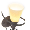 Landelijk wandlamp roestbruin met creme glas - castle