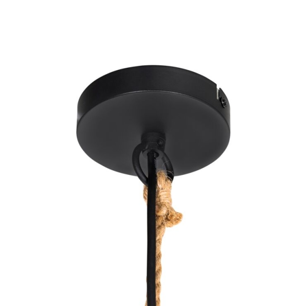 Landelijke buiten hanglamp zwart rotan 25 cm - calamus