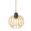 Landelijke hanglamp goud met hout 3-lichts - yura