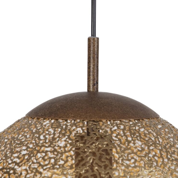 Landelijke hanglamp roestbruin 30cm - kreta