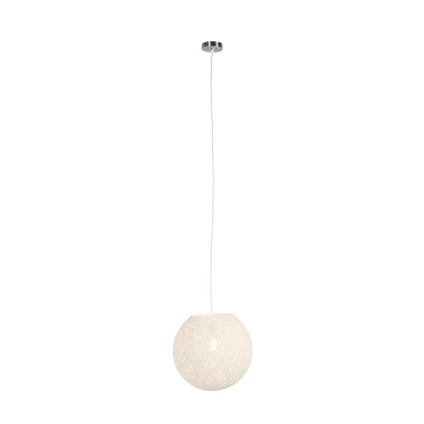 Landelijke hanglamp wit 35 cm - corda