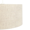 Landelijke hanglamp wit met katoenen kap lichtgrijs 50 cm - combi