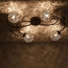 Landelijke plafondlamp 4-lichts in roestbruin - kreta