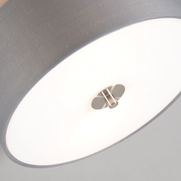 Landelijke plafondlamp grijs 30 cm - drum
