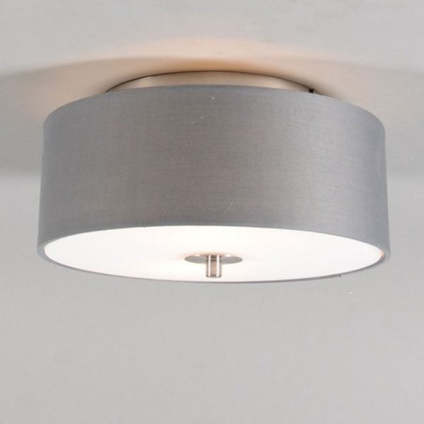 Landelijke plafondlamp grijs 30 cm - drum