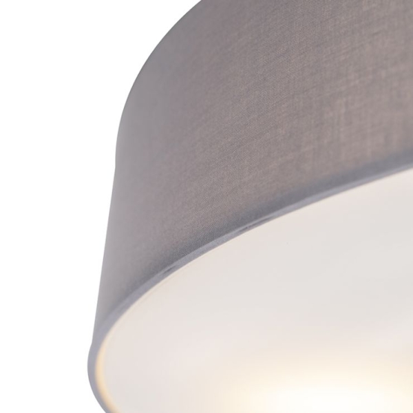 Landelijke plafondlamp grijs 50 cm - drum