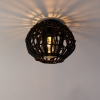 Landelijke plafondlamp zwart 25 cm - canna