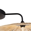 Landelijke plafondlamp zwart met touw 3-lichts - leia
