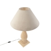 Landelijke tafellamp hout met taupe kap velours - burdock