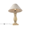 Landelijke tafellamp met velours kap taupe 50 cm - catnip