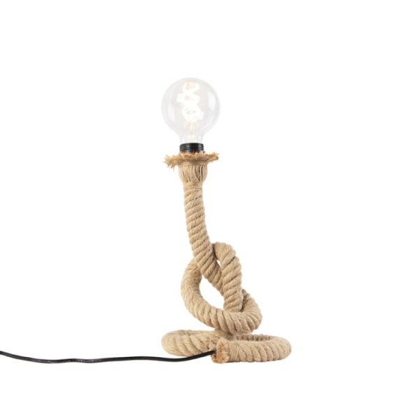 Landelijke tafellamp van touw - ropa