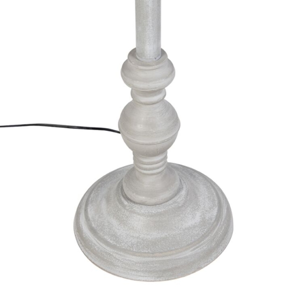 Landelijke vloerlamp taupe met linnen kap 45 cm - classico