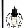 Landelijke vloerlamp zwart met hout 2-lichts - stronk