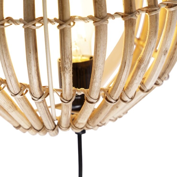 Landelijke wandlamp bamboe - canna