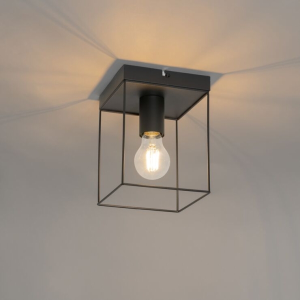 Minimalistische plafondlamp zwart - kodi