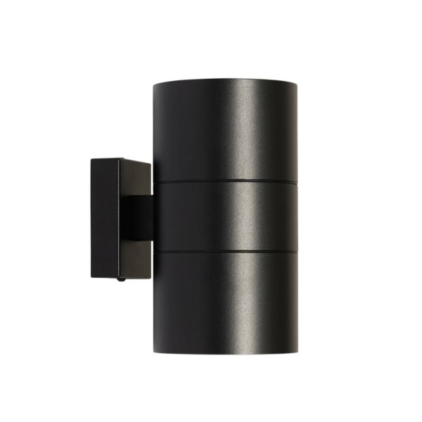 Moderne buiten wandlamp zwart 2-lichts ar111 ip44 - duo