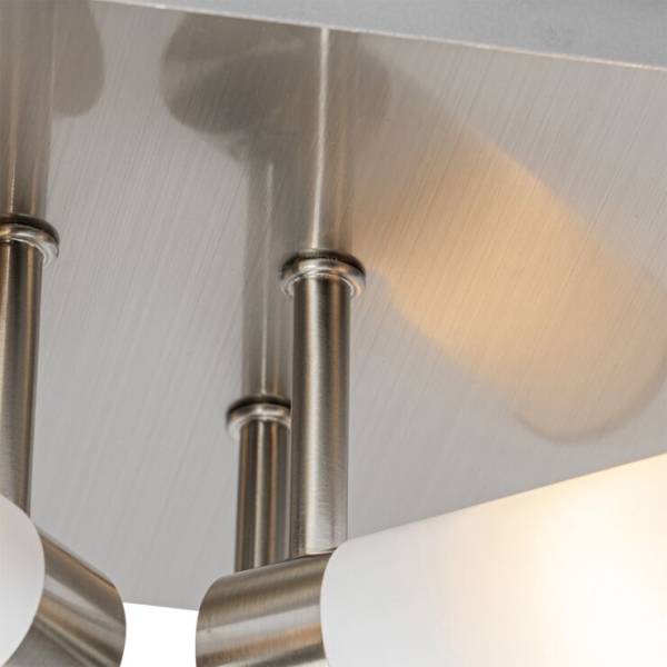 Moderne badkamer plafondlamp staal 4-lichts ip44 - bath