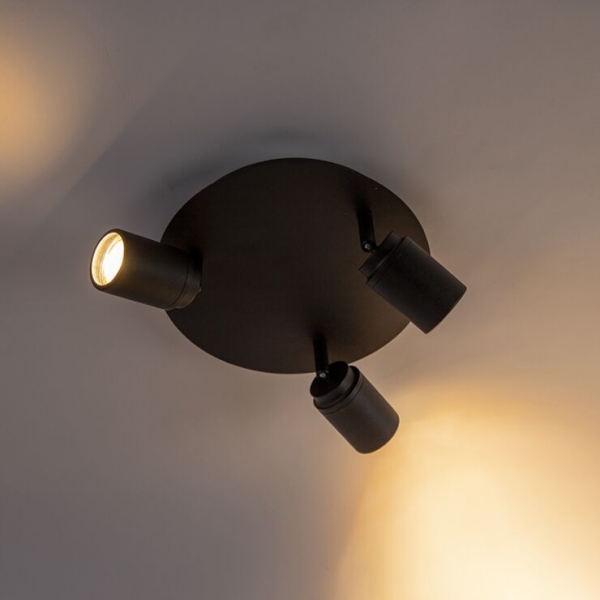 Moderne badkamer spot zwart 3-lichts ip44 - ducha