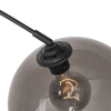 Moderne booglamp zwart met smoke glas - arc