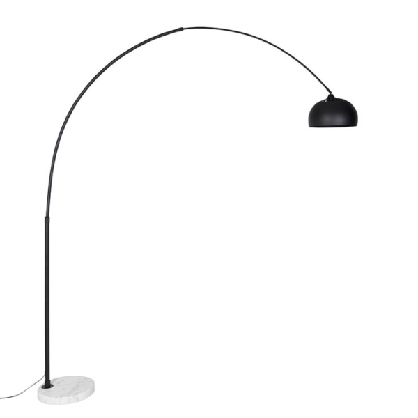 Moderne booglamp zwart met wit verstelbaar - xxl
