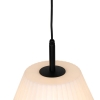 Moderne buiten hanglamp zwart met witte kap 32. 9 cm ip44 - robbert