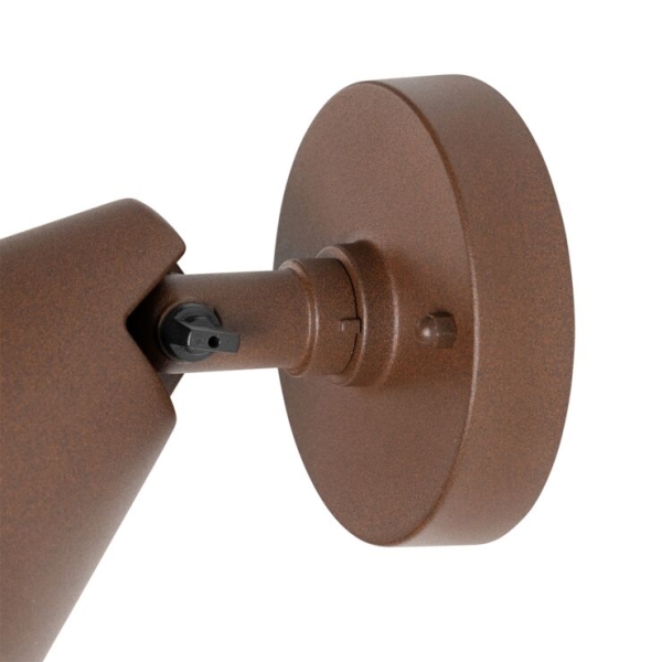 Moderne buiten wandlamp roestbruin ip44 verstelbaar - ciara
