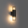 Moderne buiten wandlamp zwart 2-lichts ip44 - odense