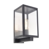 Moderne buiten wandlamp zwart met glas 30 cm - rotterdam